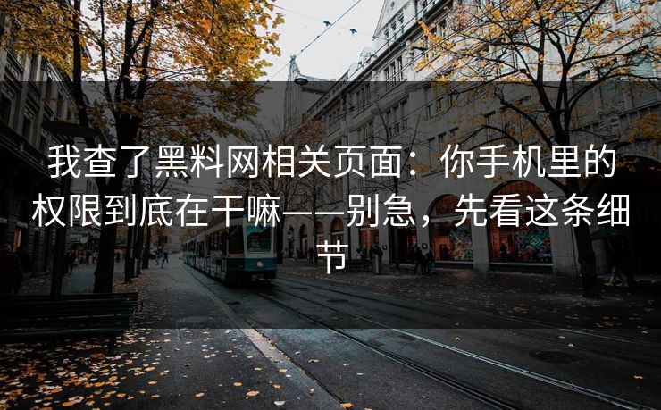 我查了黑料网相关页面:你手机里的权限到底在干嘛——别急,先看这条细节 我查了黑料网相关页面:你手机里的权限到底在干嘛——别急,先看这条细节