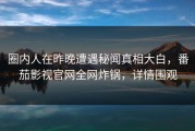 圈内人在昨晚遭遇秘闻真相大白，番茄影视官网全网炸锅，详情围观