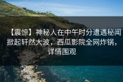 【震惊】神秘人在中午时分遭遇秘闻掀起轩然大波，西瓜影院全网炸锅，详情围观