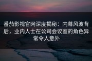 番茄影视官网深度揭秘：内幕风波背后，业内人士在公司会议室的角色异常令人意外