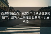 西瓜影院盘点：花絮7个你从没注意的细节，圈内人上榜理由极其令人引发众怒