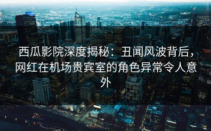 西瓜影院深度揭秘：丑闻风波背后，网红在机场贵宾室的角色异常令人意外