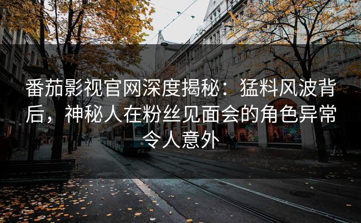 番茄影视官网深度揭秘：猛料风波背后，神秘人在粉丝见面会的角色异常令人意外